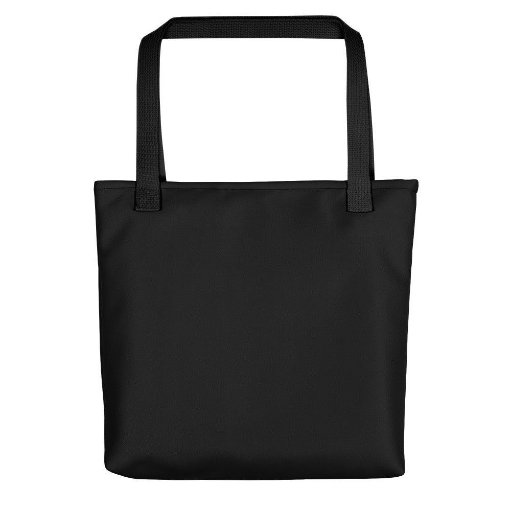 Cat Sitting Black Tote Bag