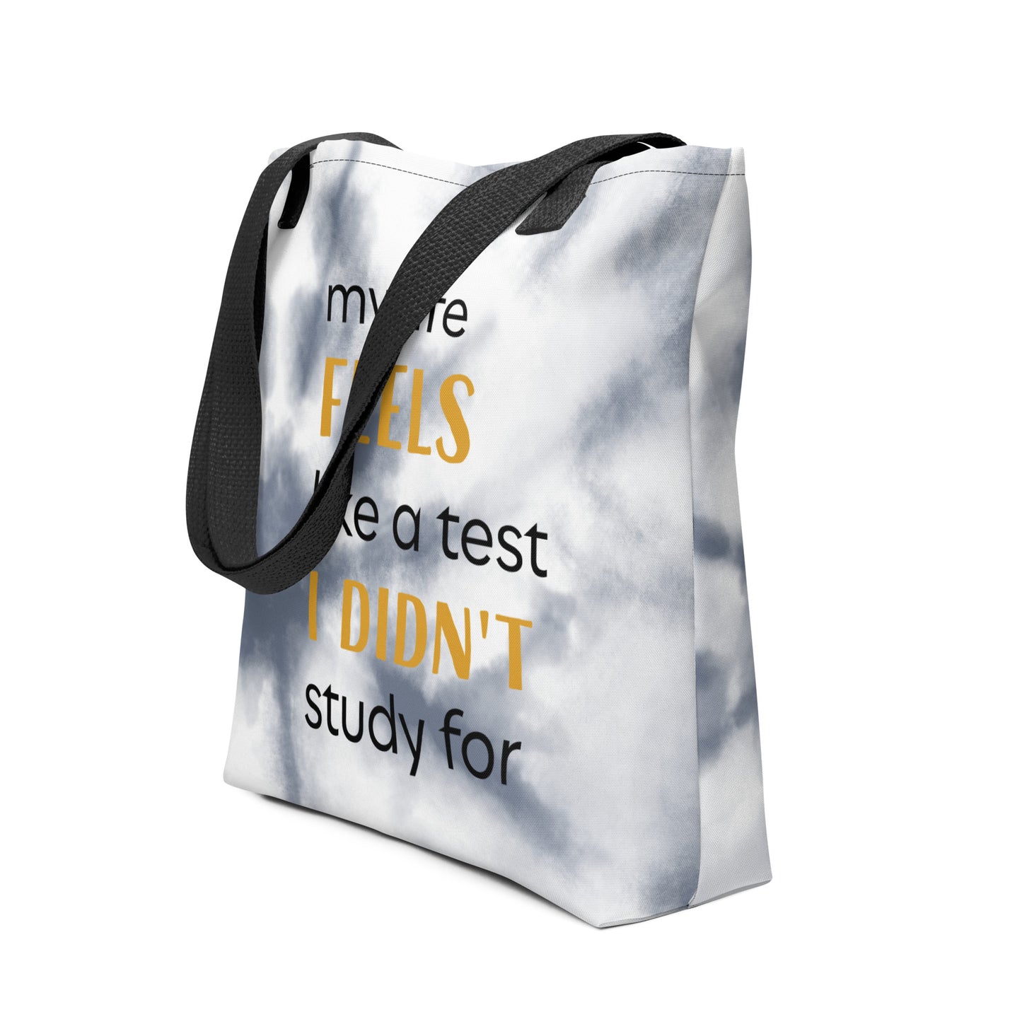 Gray Tie Dye Tote Bag