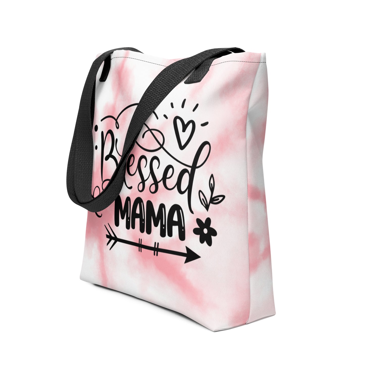 Blessed Mama Pink Tie Dye Tote Bag