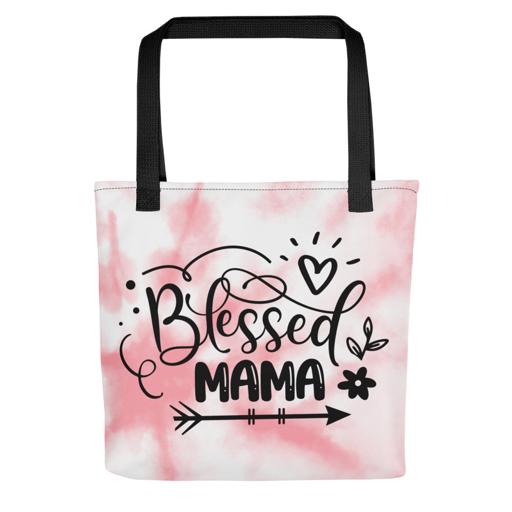 Blessed Mama Pink Tie Dye Tote Bag