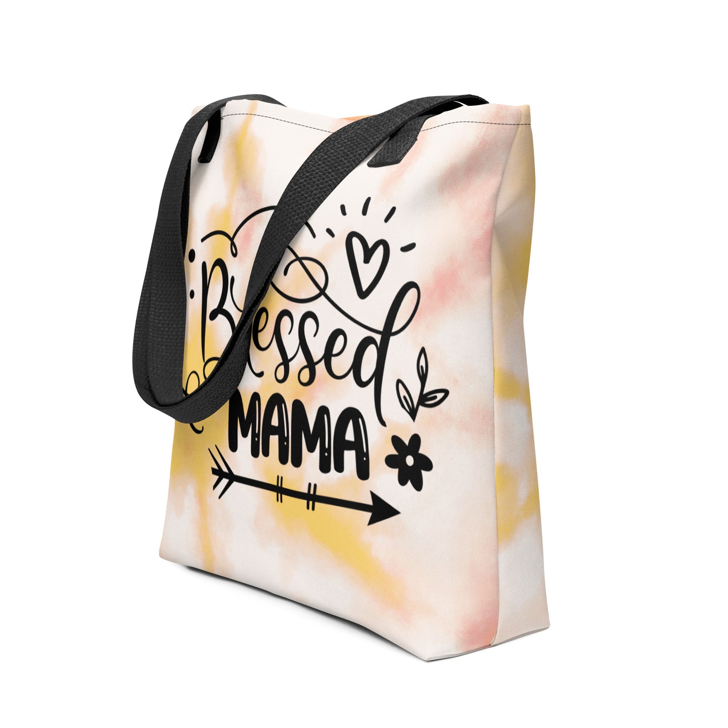 Blessed Mama Orange Tie Dye Tote Bag