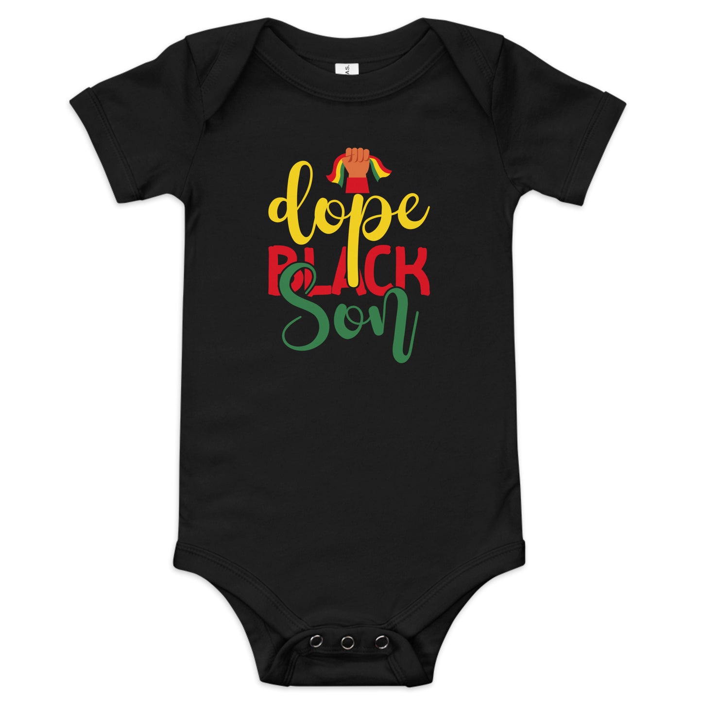 Black Son Baby Short Sleeve One Piece