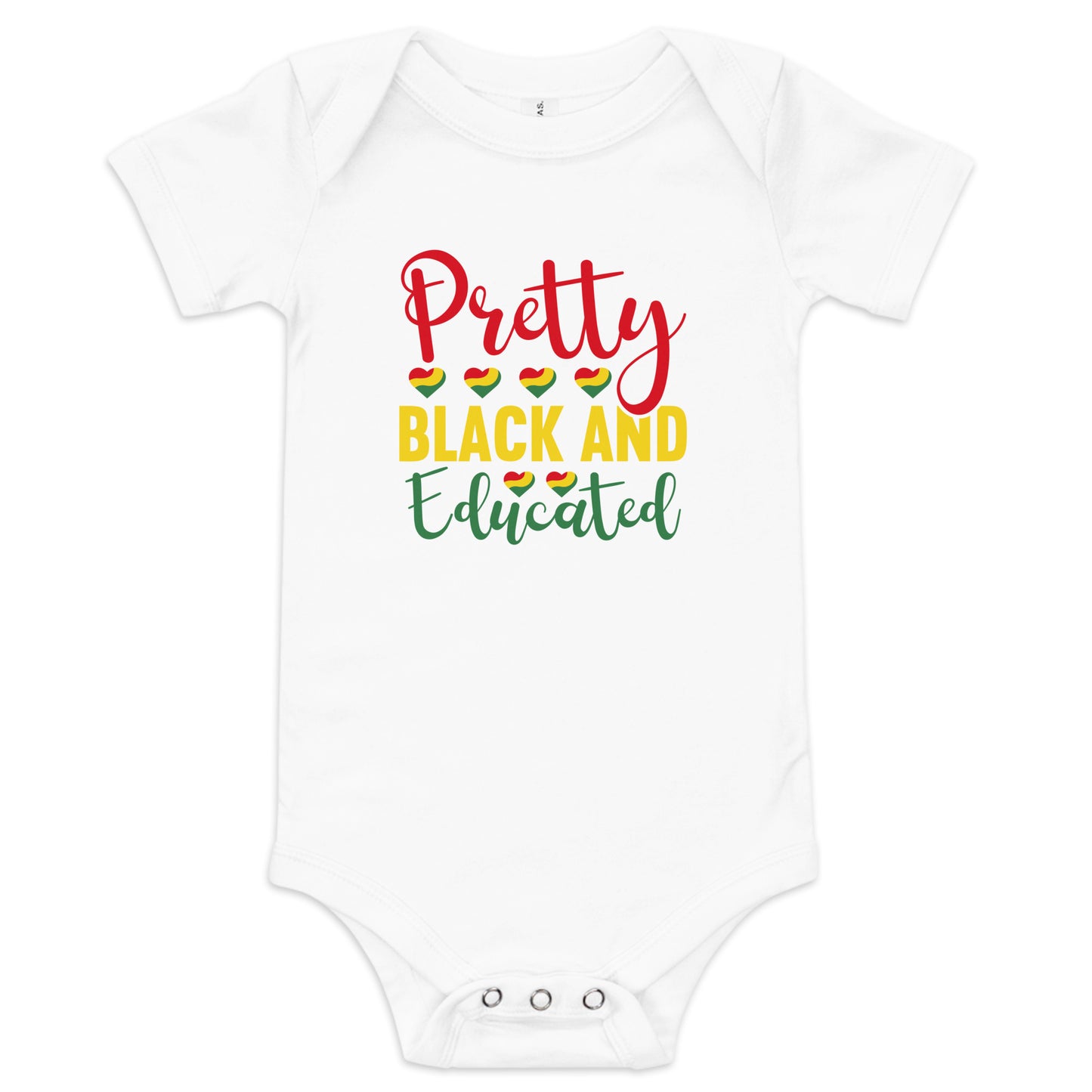 Black And Educated Baby Short Sleeve One Piece