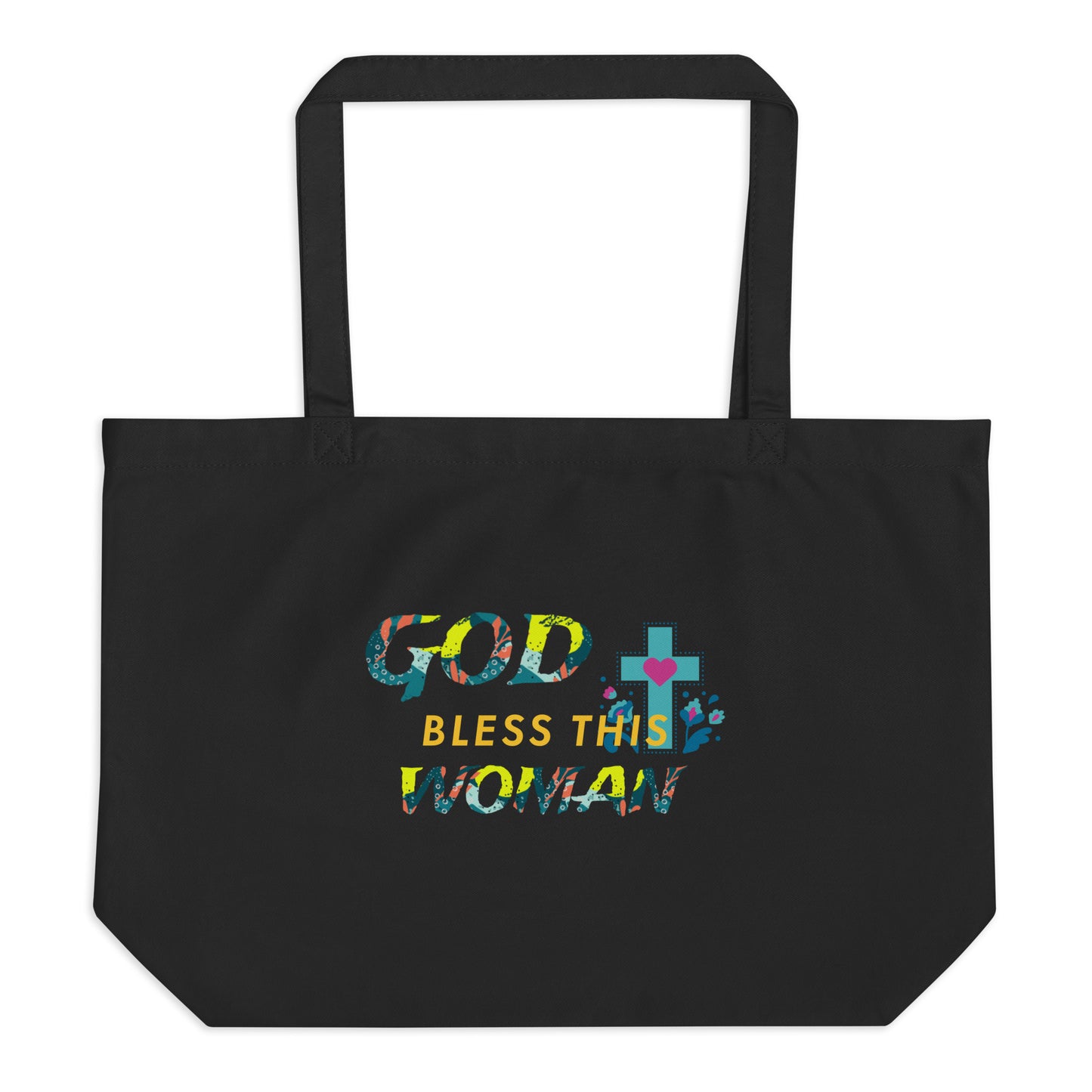 God Bless this Woman Large Organic Tote Bag