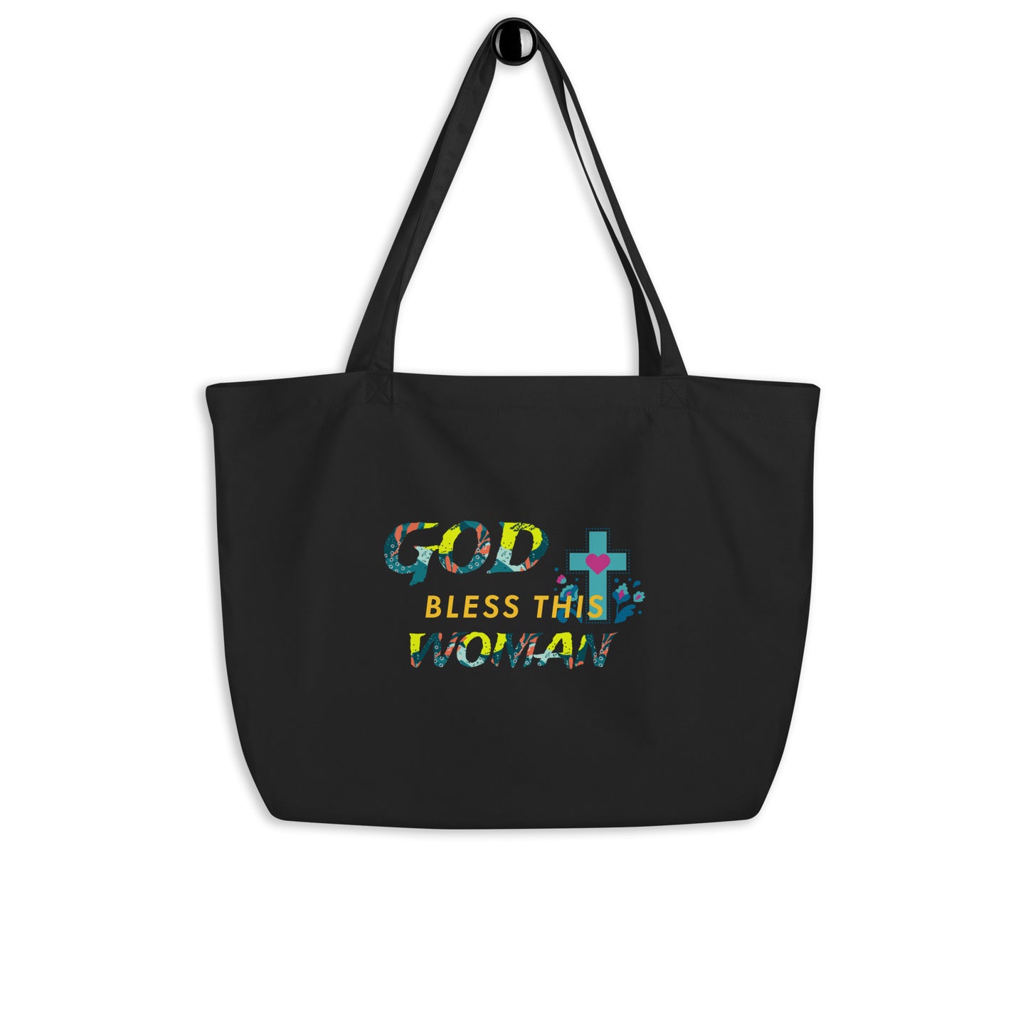 God Bless this Woman Large Organic Tote Bag