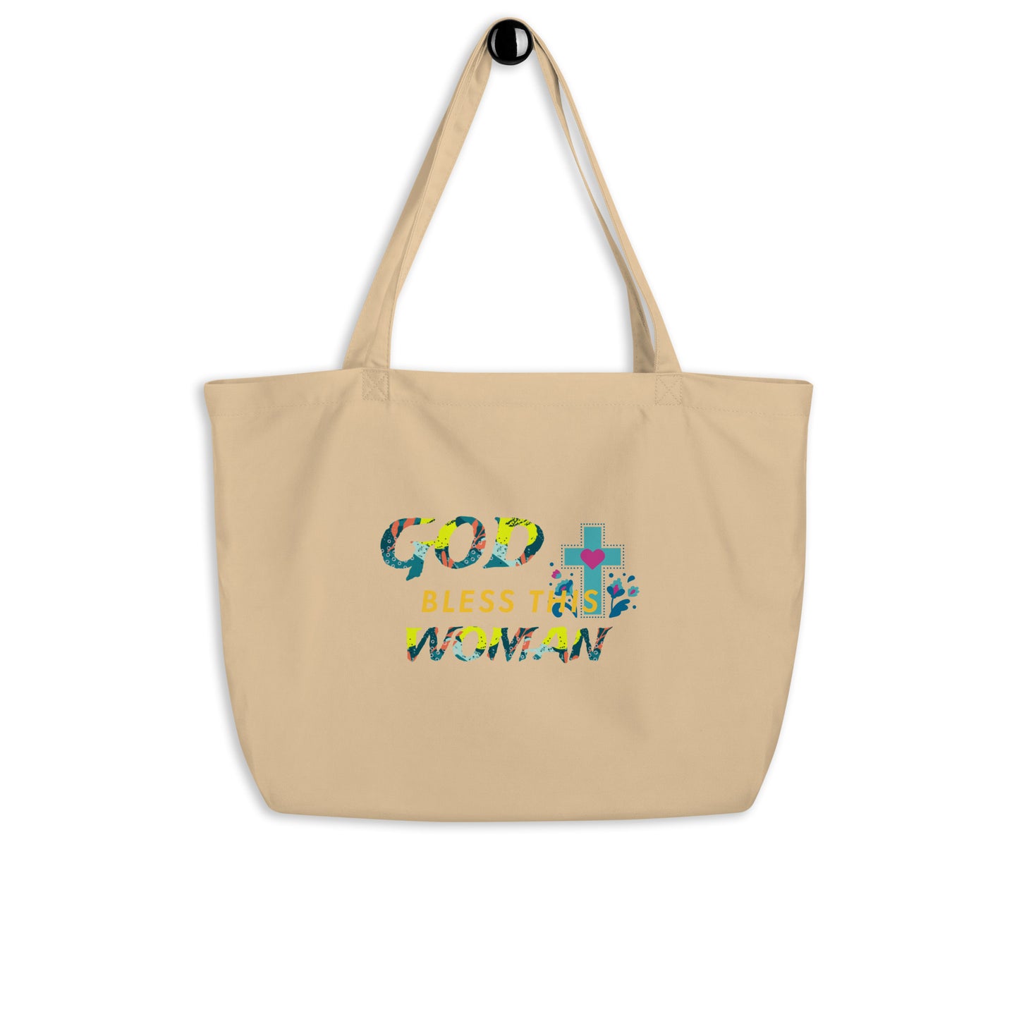 God Bless this Woman Large Organic Tote Bag