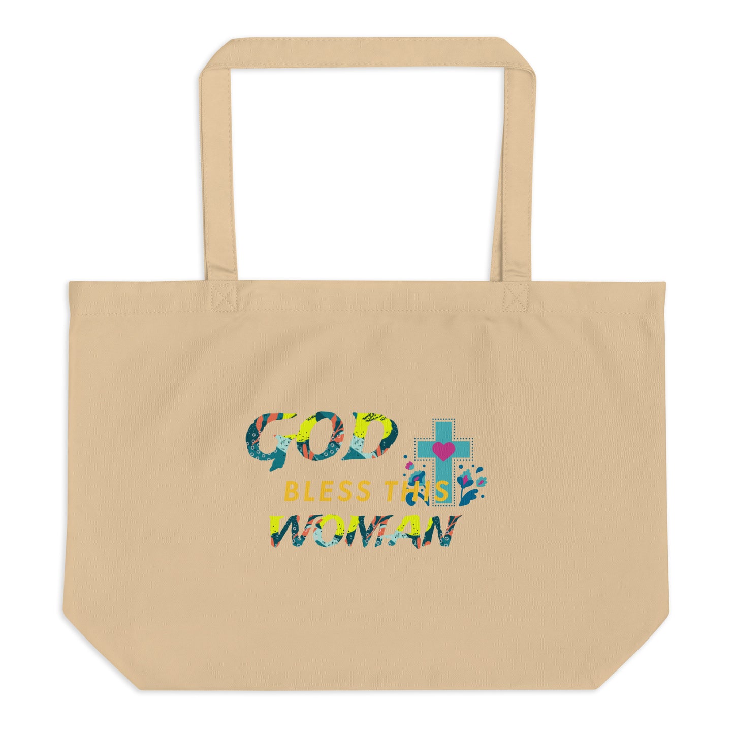 God Bless this Woman Large Organic Tote Bag