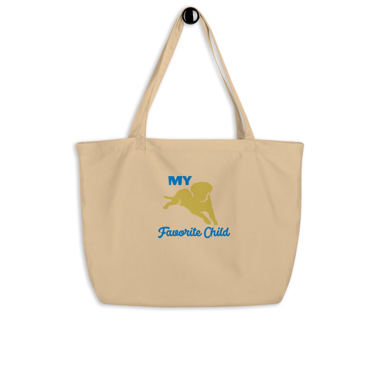 My Favorite Child Dog Large Organic Tote Bag