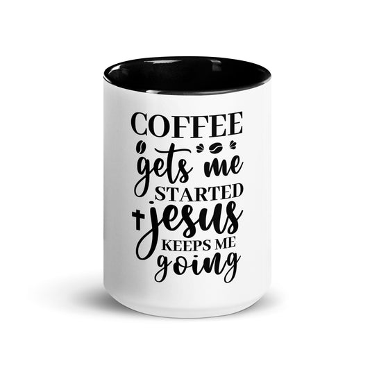 Jesus Keeps Me Mug with Color Inside