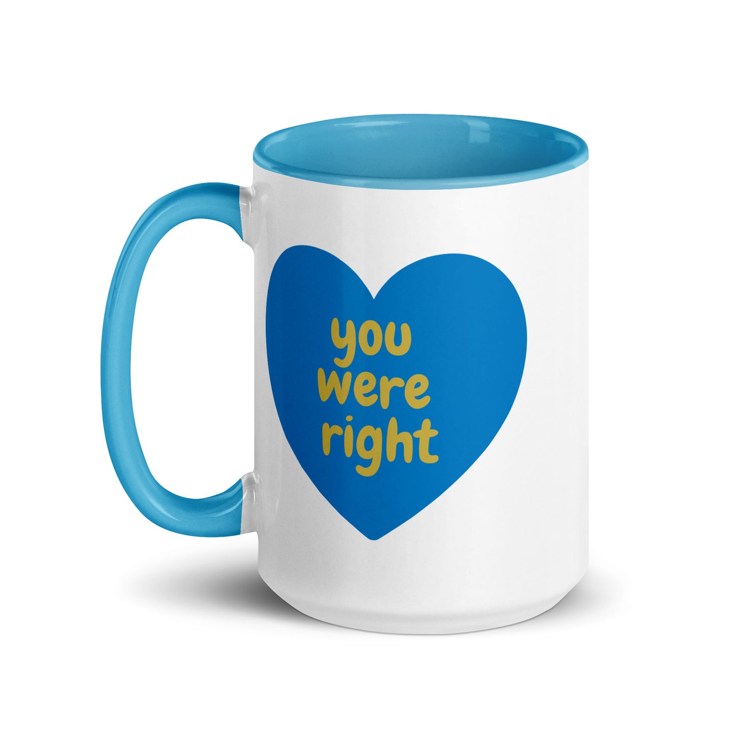 God Answers Prayer Mug with Blue Color Inside