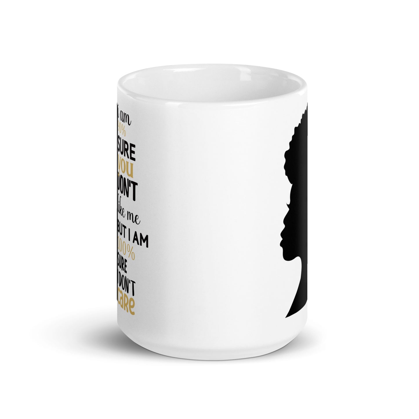 Don't Care White Glossy Mug