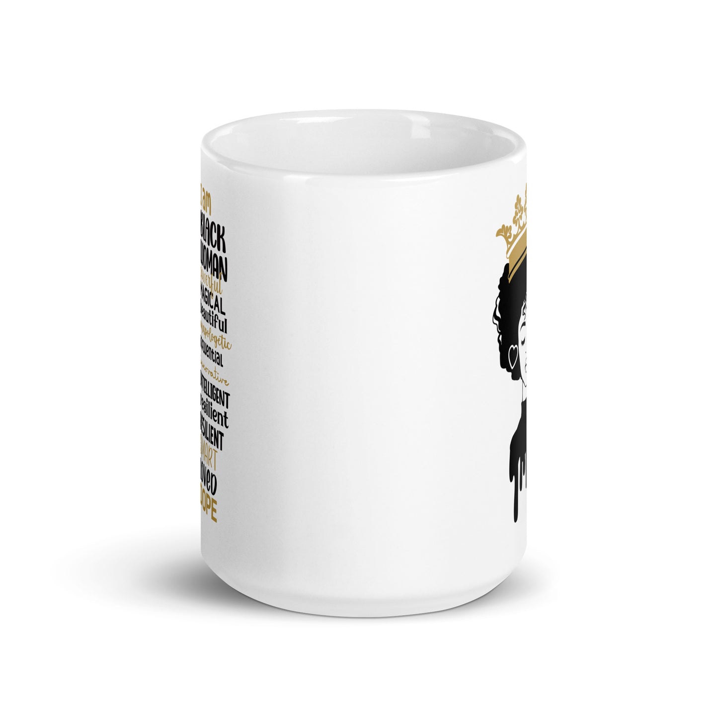 Black Woman White Glossy Mug