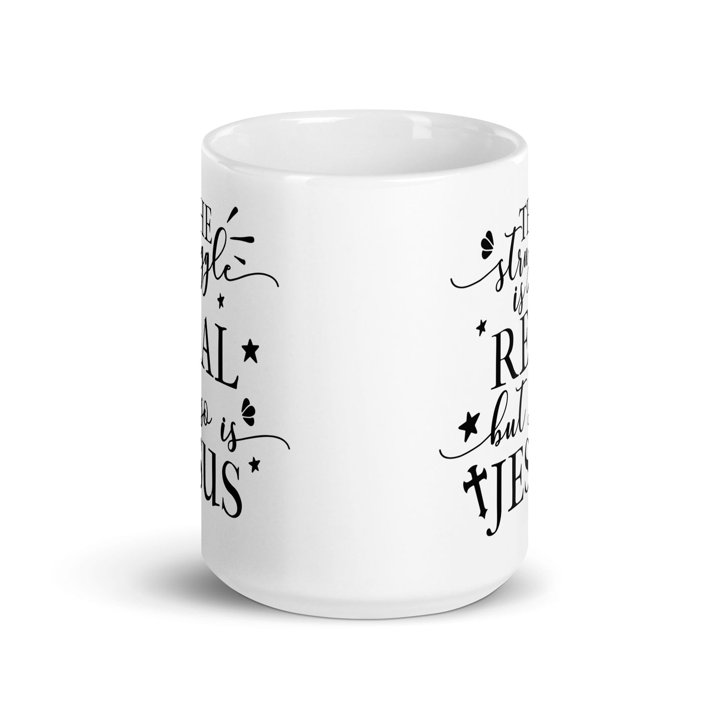 The Struggle White Glossy Mug