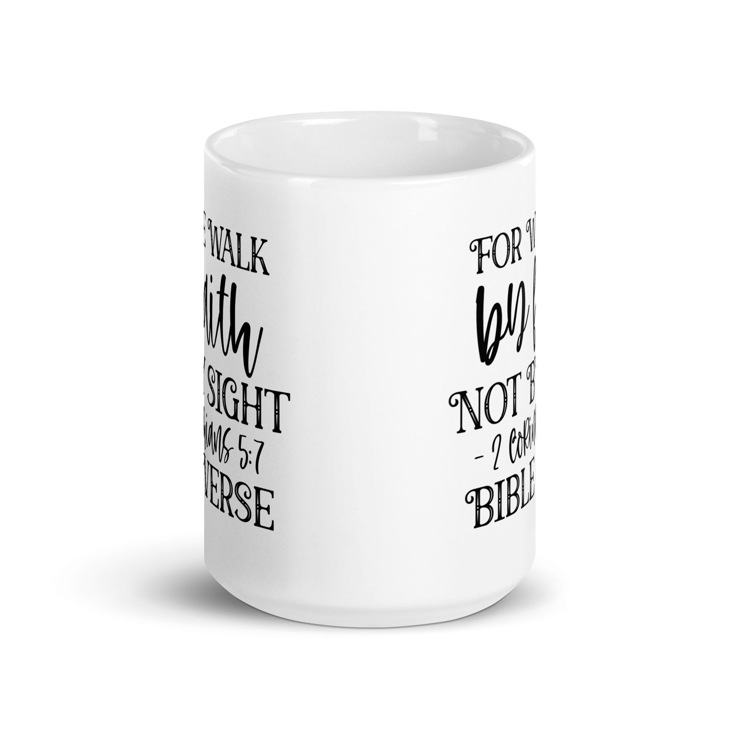 By Faith White Glossy Mug