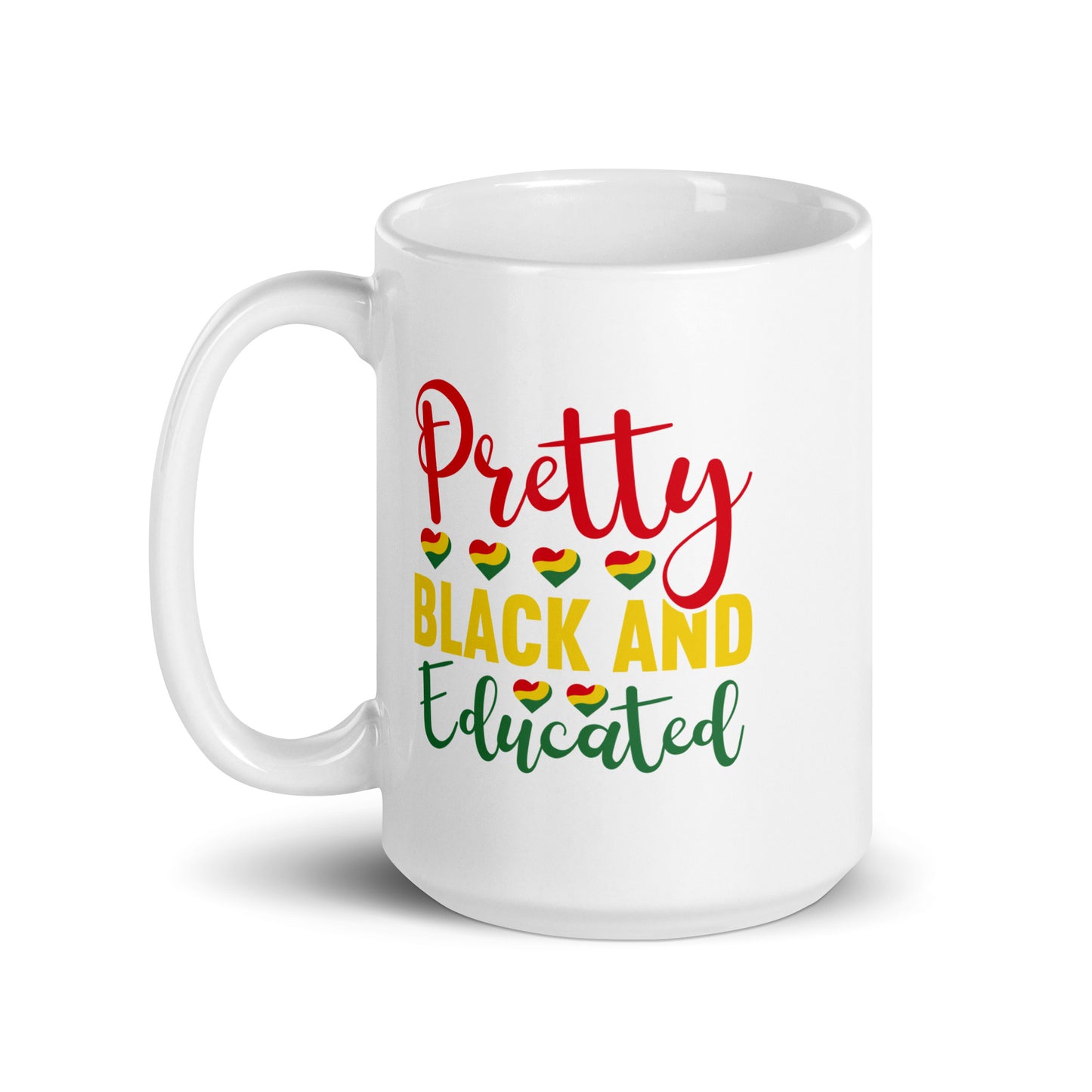 Black Educated White Glossy Mug