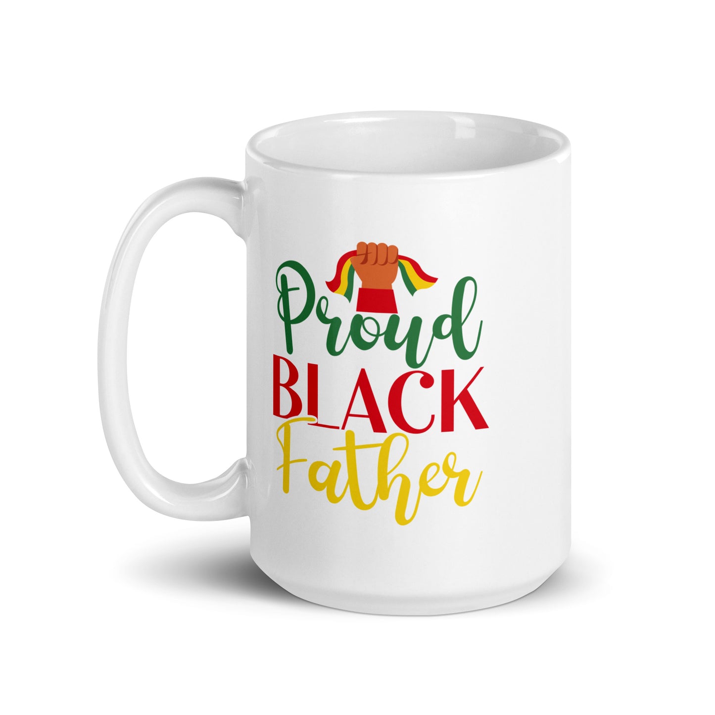 Black Father White Glossy Mug