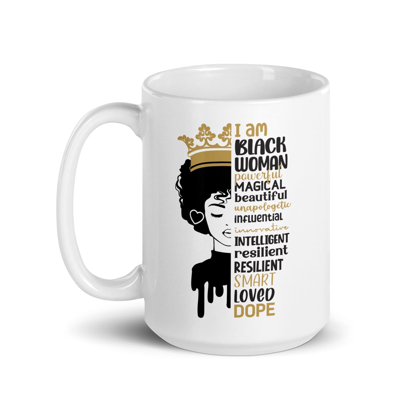 Black Woman White Glossy Mug