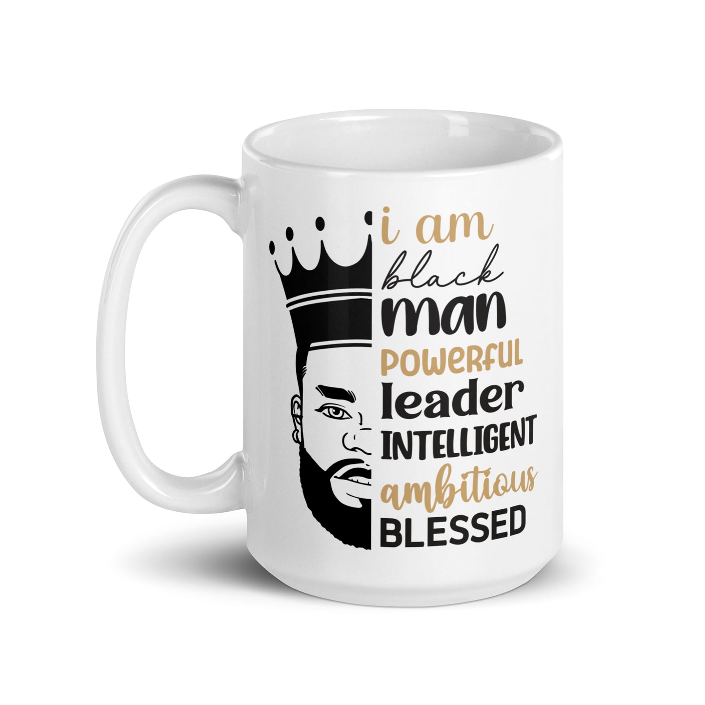 Black Man White Glossy Mug