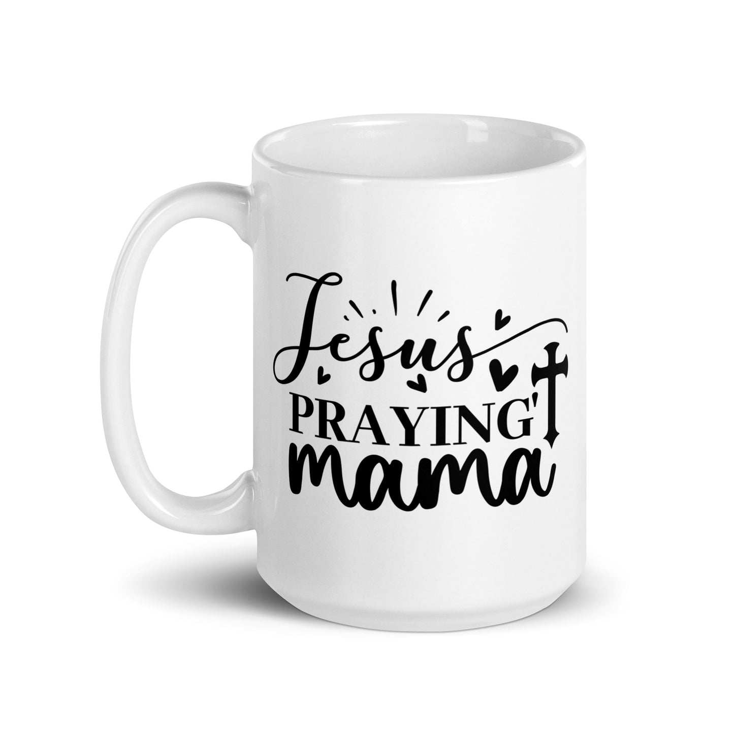 Praying Mama White Glossy Mug