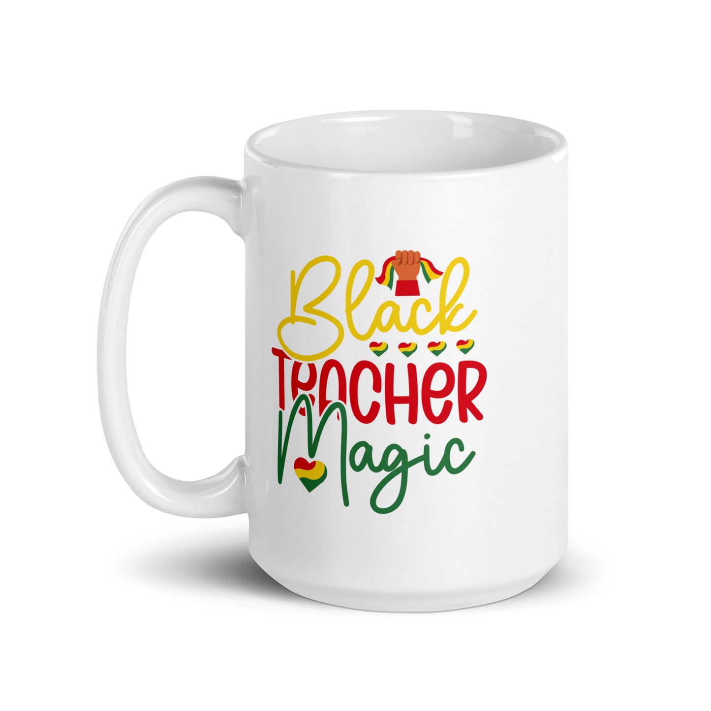 Black Teacher White Glossy Mug