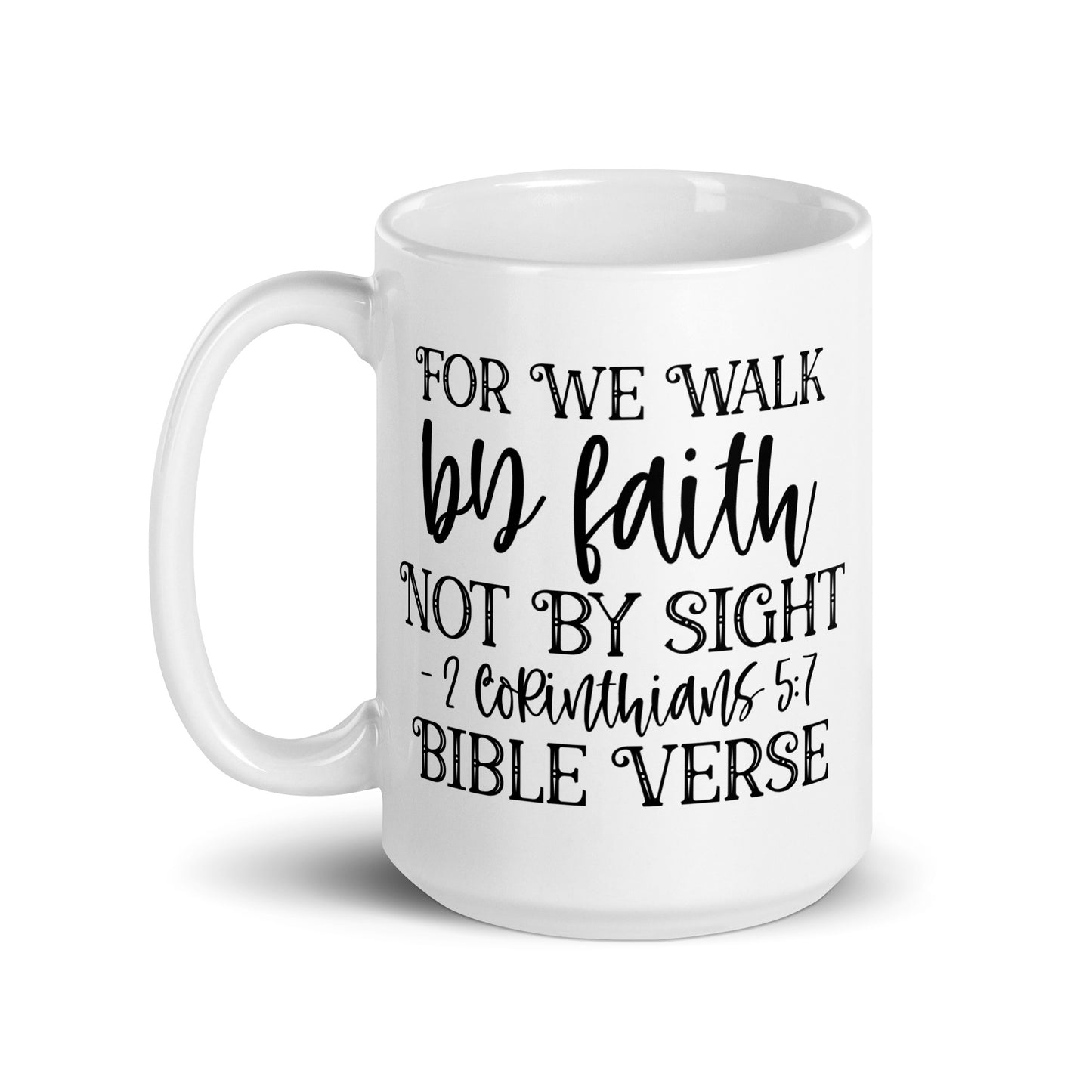 By Faith White Glossy Mug