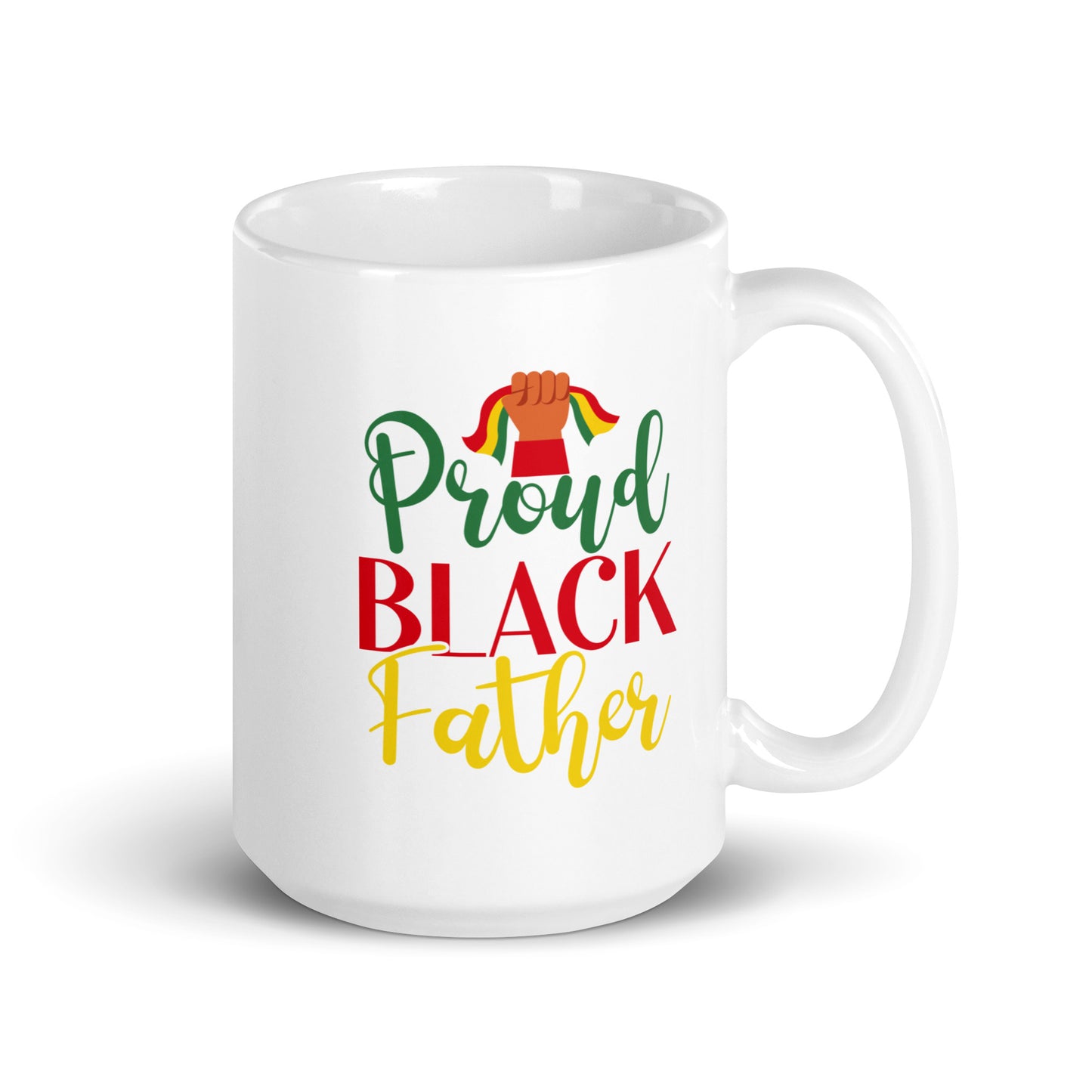 Black Father White Glossy Mug