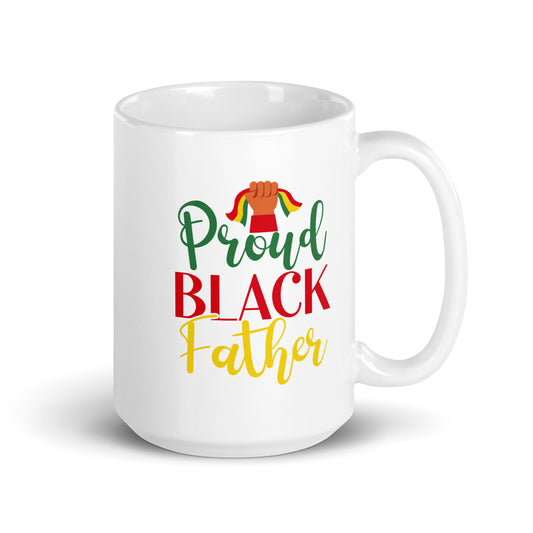 Black Father White Glossy Mug