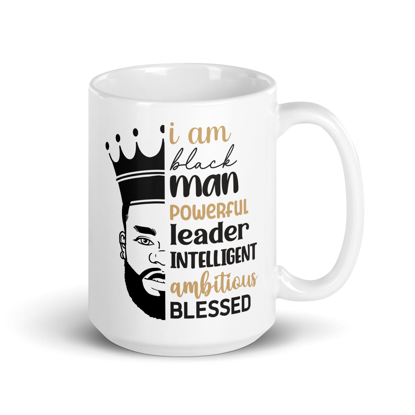 Black Man White Glossy Mug