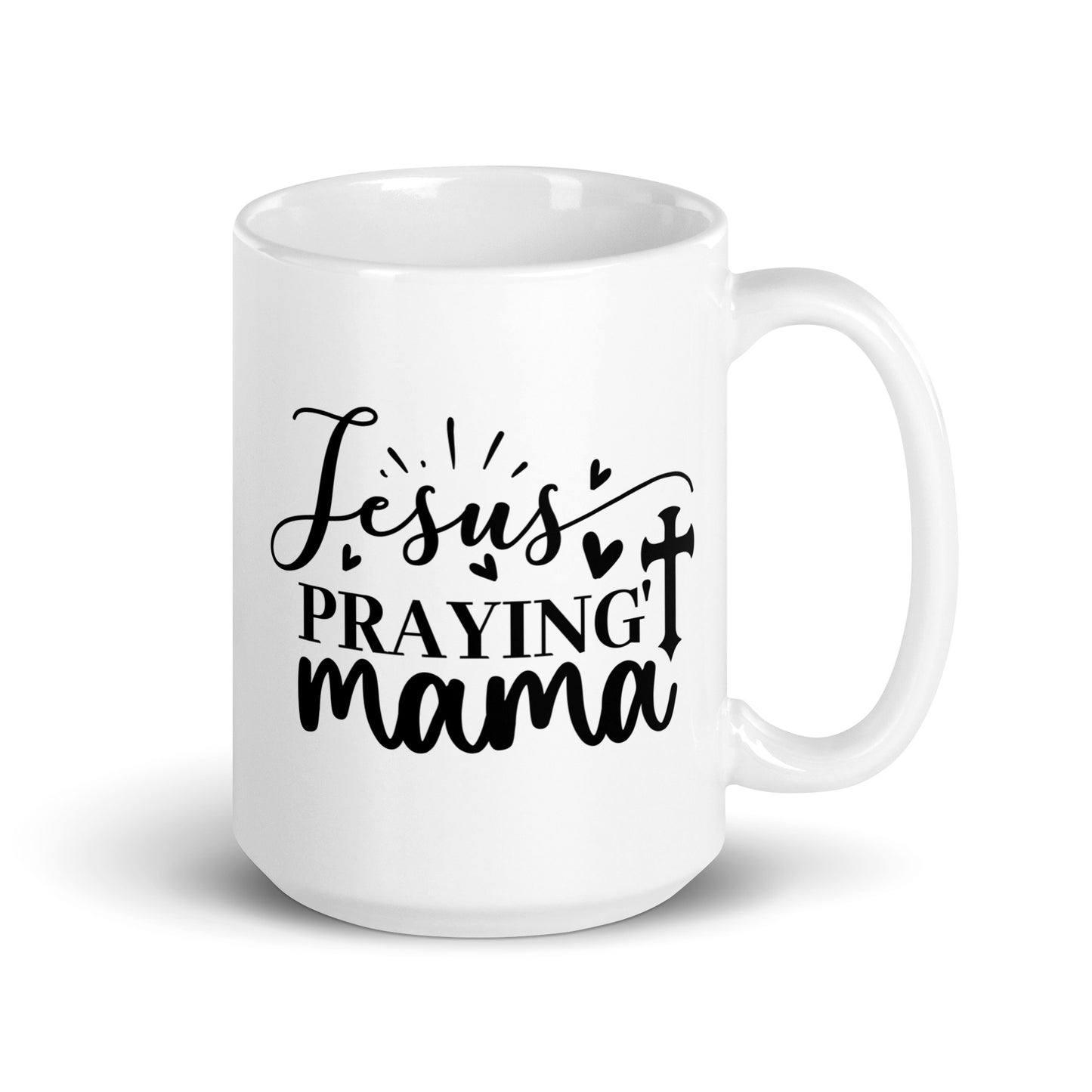 Praying Mama White Glossy Mug