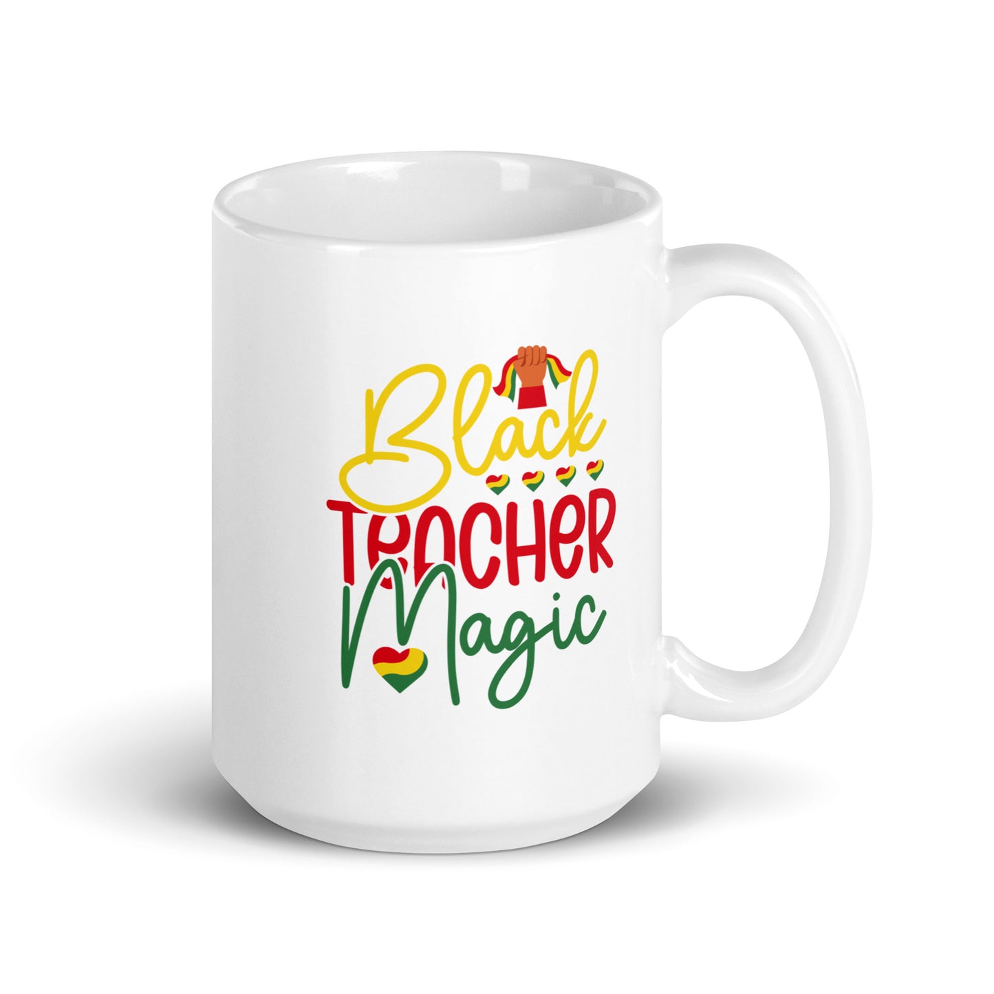 Black Teacher White Glossy Mug