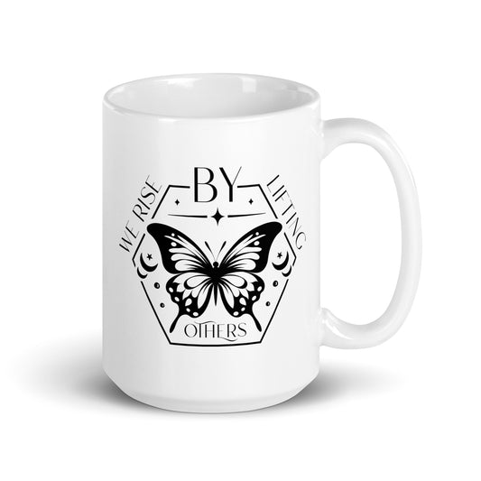 Lifting Others White Glossy Mug