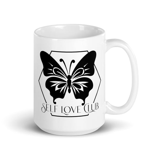 Self Love White Glossy Mug